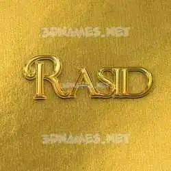 rasid in All Gold style - 3D name wallpaper