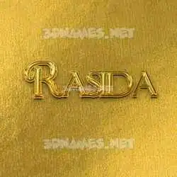 rasida in All Gold style - 3D name wallpaper