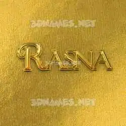 rasna in All Gold style - 3D name wallpaper