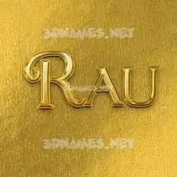 rau in All Gold style - 3D name wallpaper