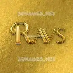 ravs in All Gold style - 3D name wallpaper