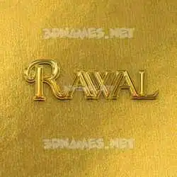 rawal in All Gold style - 3D name wallpaper