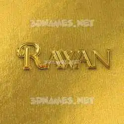 rawan in All Gold style - 3D name wallpaper