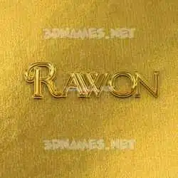 rawon in All Gold style - 3D name wallpaper