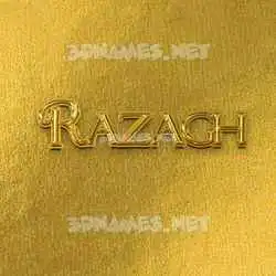 razagh in All Gold style - 3D name wallpaper