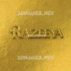 razeeya in All Gold style - 3D name wallpaper