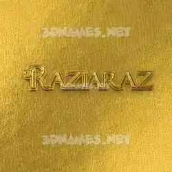raziaraz in All Gold style - 3D name wallpaper