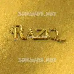 raziq in All Gold style - 3D name wallpaper