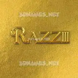 razziii in All Gold style - 3D name wallpaper