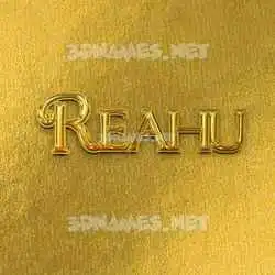 reahu in All Gold style - 3D name wallpaper