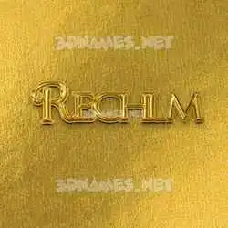 rechlm in All Gold style - 3D name wallpaper