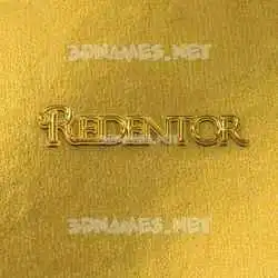 redentor in All Gold style - 3D name wallpaper
