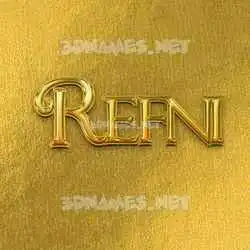 refni in All Gold style - 3D name wallpaper