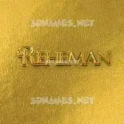 reheman in All Gold style - 3D name wallpaper