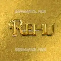 rehu in All Gold style - 3D name wallpaper