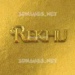 rekhu in All Gold style - 3D name wallpaper