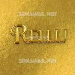 rellu in All Gold style - 3D name wallpaper