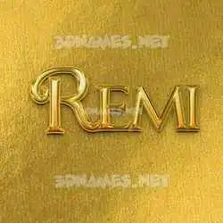 remi in All Gold style - 3D name wallpaper