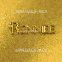 renniee in All Gold style - 3D name wallpaper