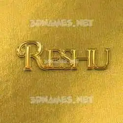 reshu in All Gold style - 3D name wallpaper