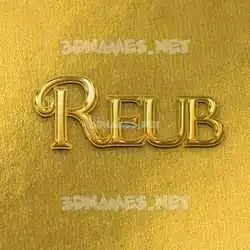 reub in All Gold style - 3D name wallpaper