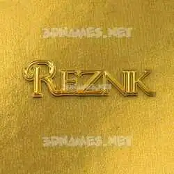 reznik in All Gold style - 3D name wallpaper
