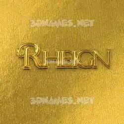 rheign in All Gold style - 3D name wallpaper