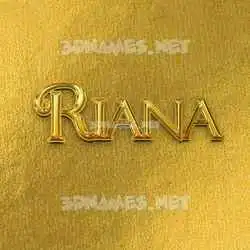riana in All Gold style - 3D name wallpaper