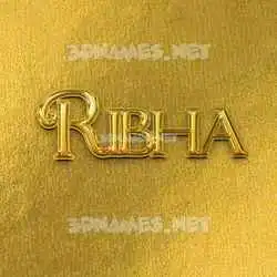 ribha in All Gold style - 3D name wallpaper
