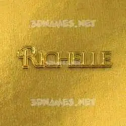 richelle in All Gold style - 3D name wallpaper