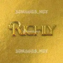 richly in All Gold style - 3D name wallpaper