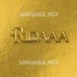 ridaaa in All Gold style - 3D name wallpaper