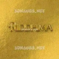 riddhima in All Gold style - 3D name wallpaper