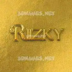 riizky in All Gold style - 3D name wallpaper