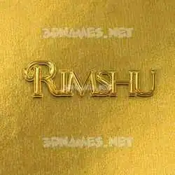 rimshu in All Gold style - 3D name wallpaper