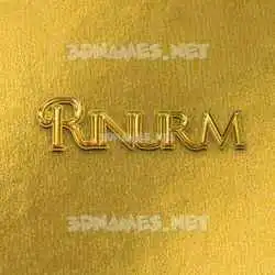 rinurm in All Gold style - 3D name wallpaper