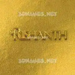 rishanth in All Gold style - 3D name wallpaper