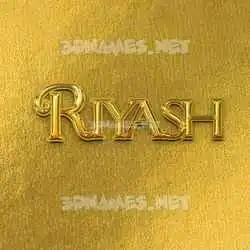 riyash in All Gold style - 3D name wallpaper