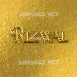 rizwal in All Gold style - 3D name wallpaper
