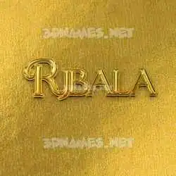 rjbala in All Gold style - 3D name wallpaper