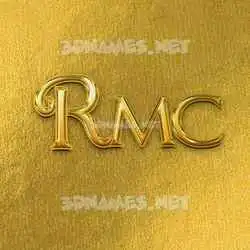rmc in All Gold style - 3D name wallpaper