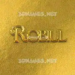 robiul in All Gold style - 3D name wallpaper