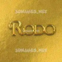rodo in All Gold style - 3D name wallpaper