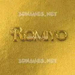 romiyo in All Gold style - 3D name wallpaper