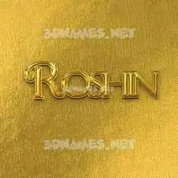 roshin in All Gold style - 3D name wallpaper