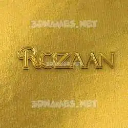 rozaan in All Gold style - 3D name wallpaper
