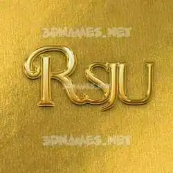 rsju in All Gold style - 3D name wallpaper