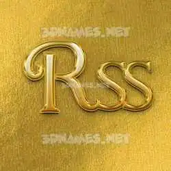 rss in All Gold style - 3D name wallpaper
