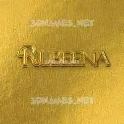 rubeena in All Gold style - 3D name wallpaper