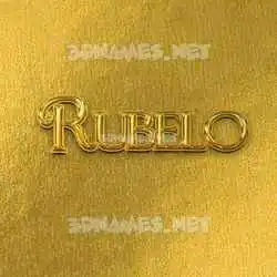 rubelo in All Gold style - 3D name wallpaper